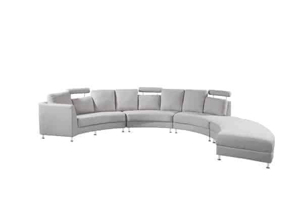 ROSSINI Light Grey Fabric Sectional Sofa