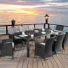 Chiasso 8 Charcoal Patio Wicker Dining Set