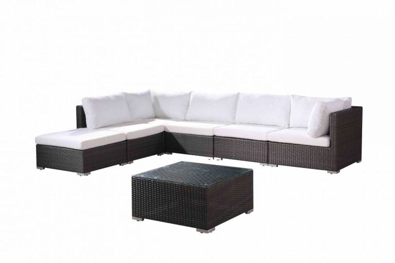 7pc Charcoal Wicker Set - FRESCO EXTENDED - Velago Patio Furniture