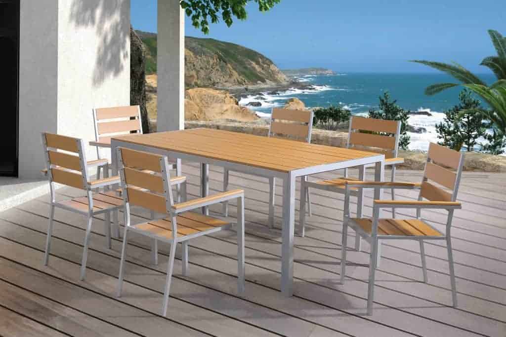 Outdoor Dining Set polywood and aluminum