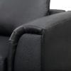 OLLON Black Leather Left Facing Sectional Sofa