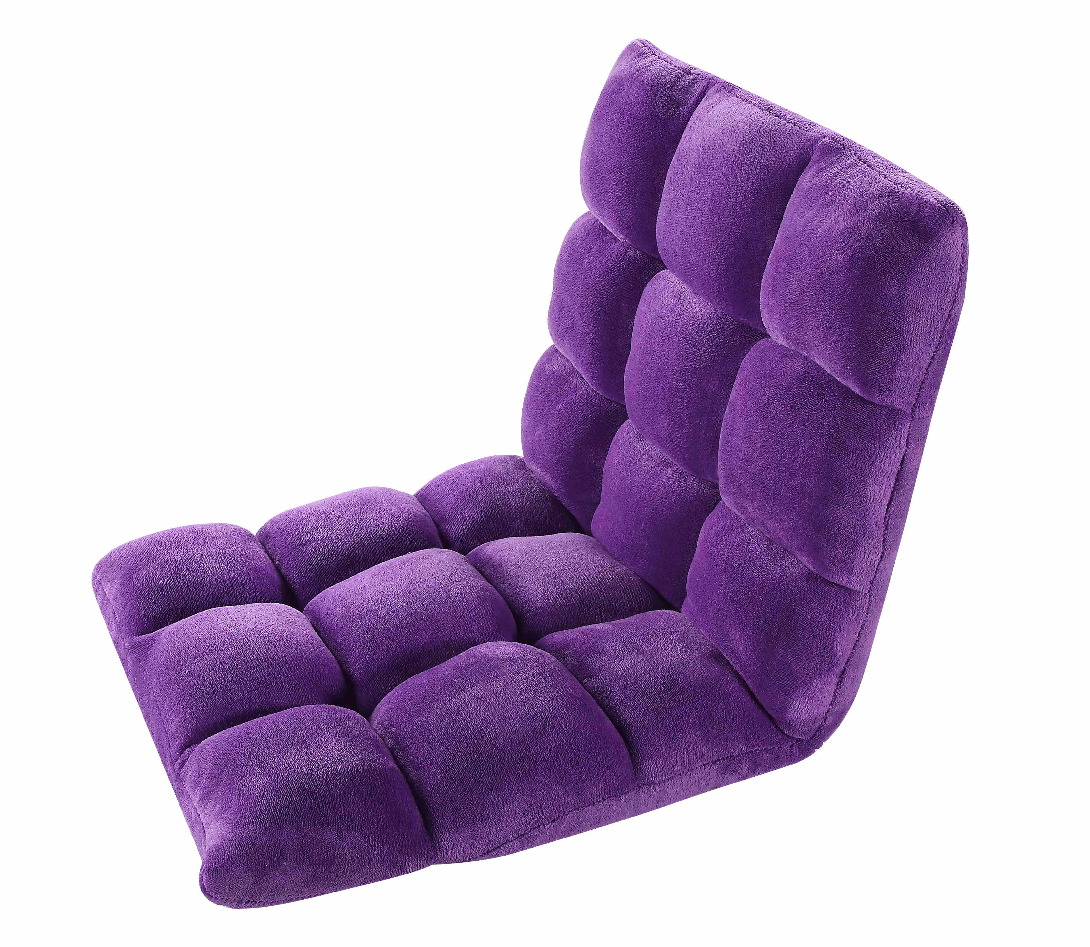 Clam Purple Adjustable Plush Floor Lounger Chair Velago Patio Furniture