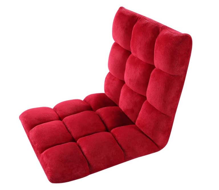 CLAM Red Adjustable Plush Floor Lounger Chair Velago Patio Furniture